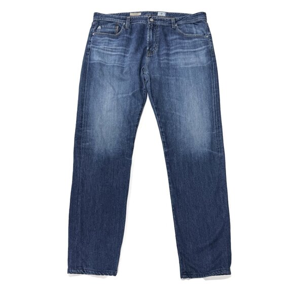 AG Adriano Goldschmied Matchbox Jeans Mens 40 x 44 Slim Straight USA Blue Denim - Picture 1 of 13